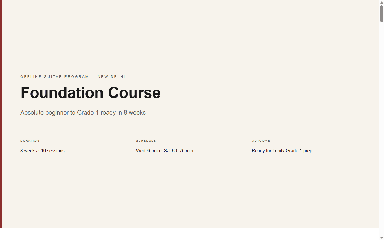 Guitar Foundation Curriculum mockup screenshot