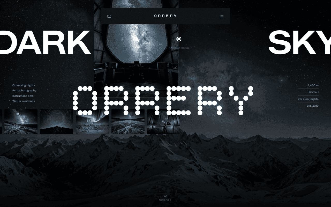 Orrery mockup screenshot